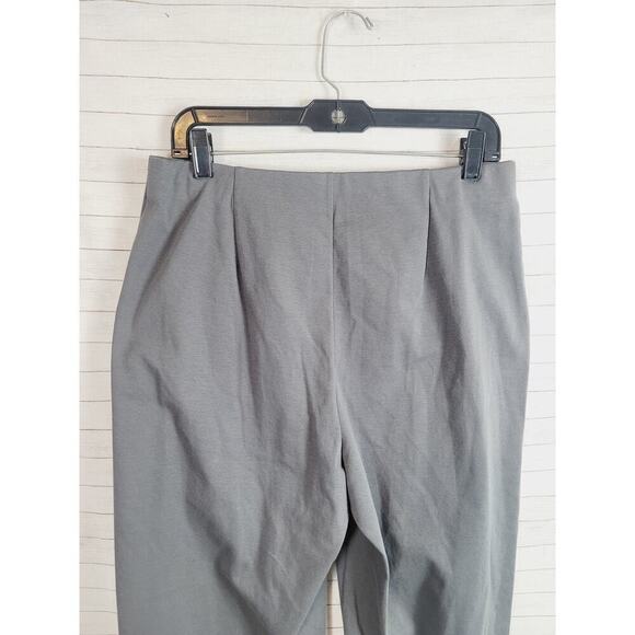 EILEEN FISHER WIDE LEG CROPPED KNIT PANTS IN GRAY, SZ MEDIUM - Picture 6 of 16